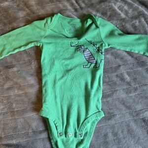 3/$10 Carter's Green Dinosaur Bodysuit